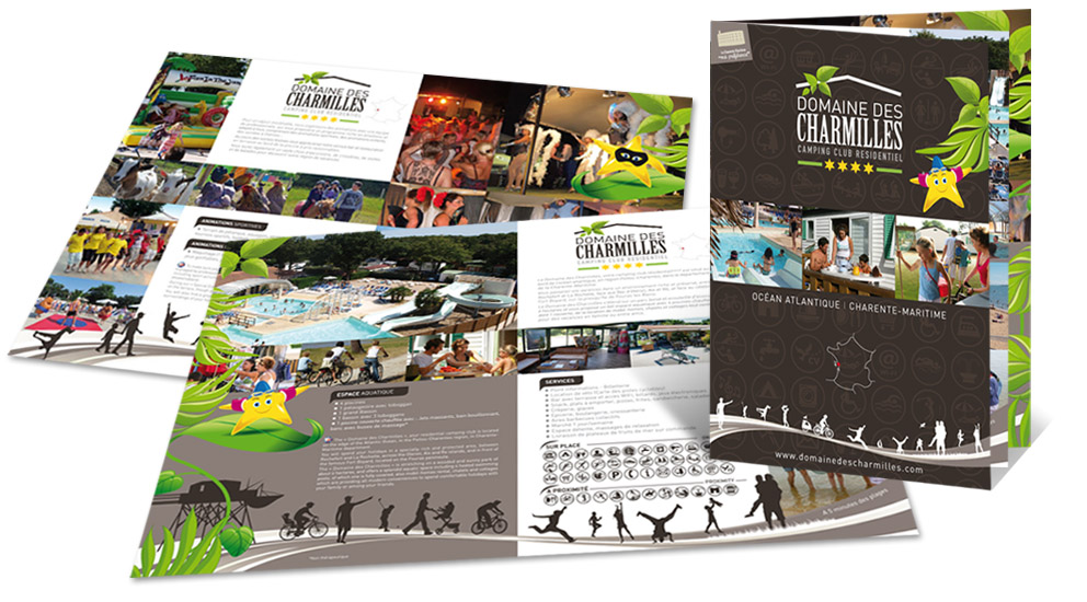 L'agence CHAT BOTTÉ conçoit les supports de communication pour le domaine des charmilles en Charente-Maritime